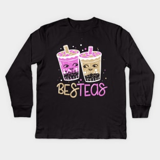 Bes-Teas - Funny Bubble Tea BFF Bestie Cute Kawaii Kids Long Sleeve T-Shirt